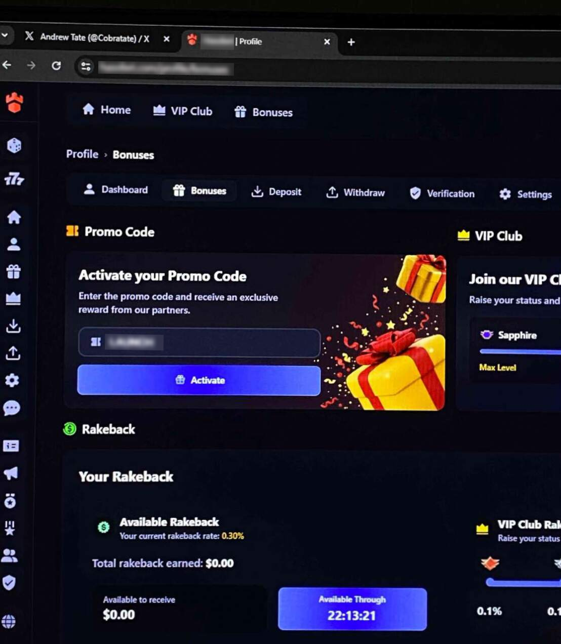 Andrew Tate Crypto Casino Scam 2