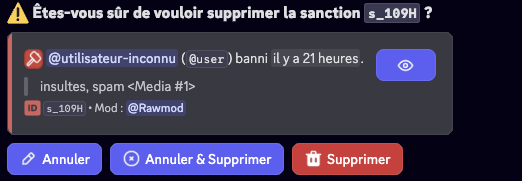 Captura de pantalla de la eliminacion de una sancion